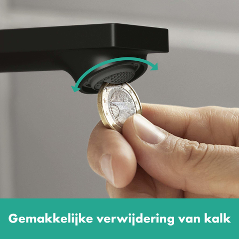 Hansgrohe Rebris e 1 greeps wastafelkraan - 110 - coolstart - met trekwaste - mat zwart SW796555