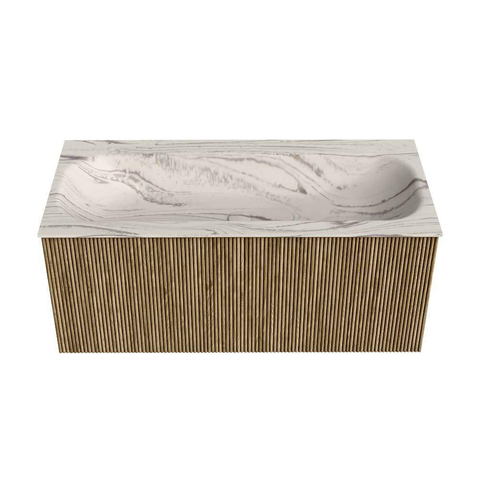MONDIAZ KURVE-DLUX Meuble de salle de bains 100 cm couleur Dusk avec 1 tiroir et 0 porte. Lavabo BIG MEDIUM Central 1 trou de robinet Nata. SW1432389