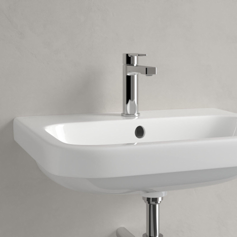 Villeroy & Boch Architectura wastafel - 60x47cm - 1 kraangat - met overloop onderkant - geslepen CeramicPlus - White Alpine (glans wit) SW29519