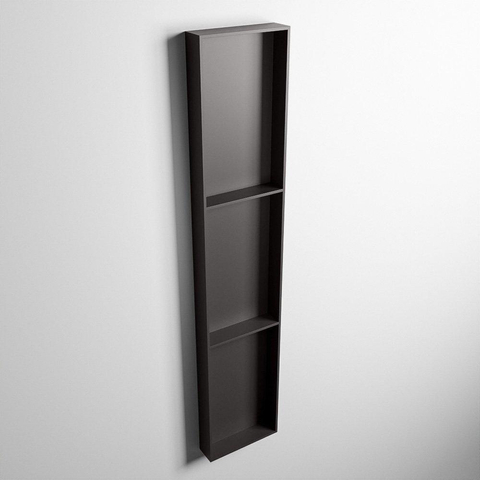 Mondiaz Easy nis 29.5x149.5x8cm - inbouw/opbouw - 3 open vakken - Solid surface - DarkGrey SW643884