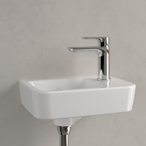 Villeroy & Boch O.novo fontein - 36x25cm - 1 kraangat rechts - zonder overloop CeramicPlus - White Alpine (glans wit) SW448507