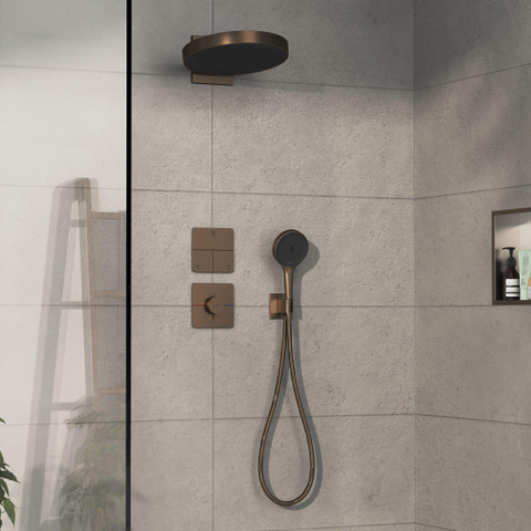 Hansgrohe Showerselect comfort q Thermsotaat - inbouw - 1 functie - extra uitgang - geborsteld brons SW918048