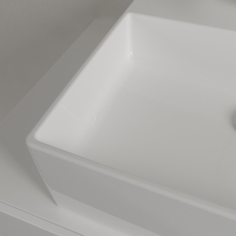 Villeroy & Boch memento 2.0 opzetwastafel - 50x42cm - met 1 kraangat - zonder overloop - White Alpine (glans wit) SW479705