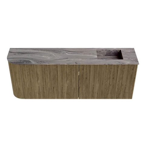 Mondiaz JOYA-DLUX 111.6cm toiletmeubel - ronding links kleur Dusk - Wastafel FAYE positie Rechts 1 kraangat kleur Sombra. SW1426178