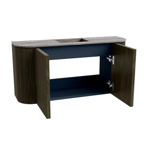 Mondiaz JOYA-DLUX 83.2cm toiletmeubel - ronding links en rechts kleur Shadow - Wastafel FAYE positie Midden Zonder kraangat kleur Oza. SW1425081