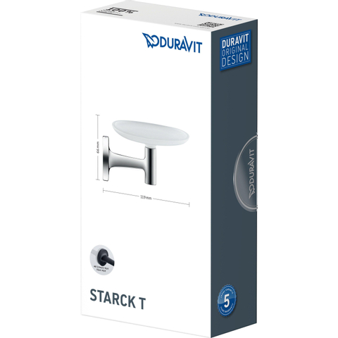 Duravit Starck T Zeephouder - wandmodel - 14x10.6cm -matglas - mat zwart SW297100