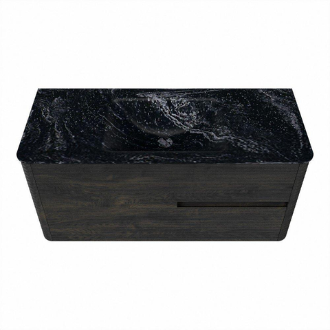 Mondiaz CIRO-DLUX Badkamermeubelset - 110x45x50cm - Solid surface wastafel Lava - 1 wasbak Midden - 1 kraangat - 2 lades - Shadow SW1532282