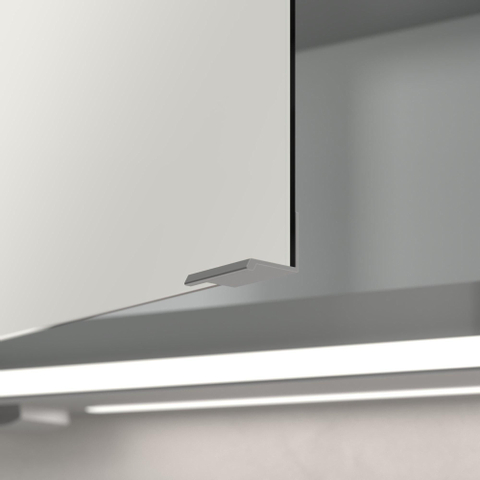 Villeroy & Boch My View Now My view spiegelkast - 130x75cm - 3 deuren - 2 contactdoos LED - zilver SW641566