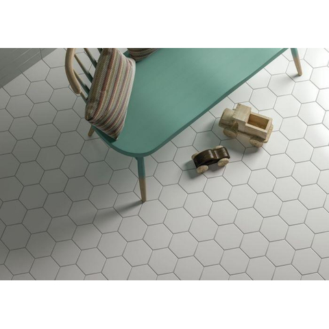 SAMPLE Terravito Bereno wand- en vloertegel - 15x17cm - 9mm - Zeshoek - Wit mat SW736050