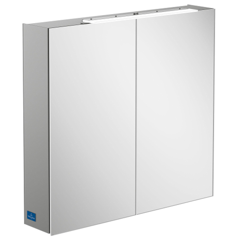 Villeroy & Boch my view one spiegelkast - 80.7x74.6cm - met 2 deuren - met led - zilver SW100414