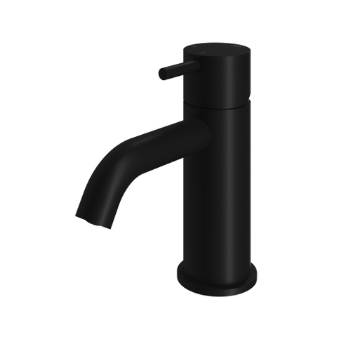 Hotbath Cobber mitigeur de lavabo bas avec bec courbé sans vidage noir mat SW88056
