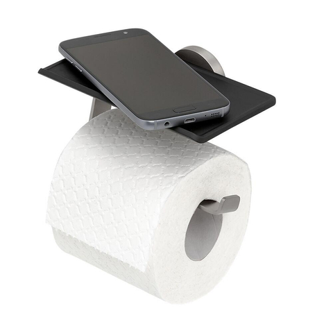Tiger Noon Porte-rouleau de toilettes avec tablette Acier inoxydable brossé SW1030682