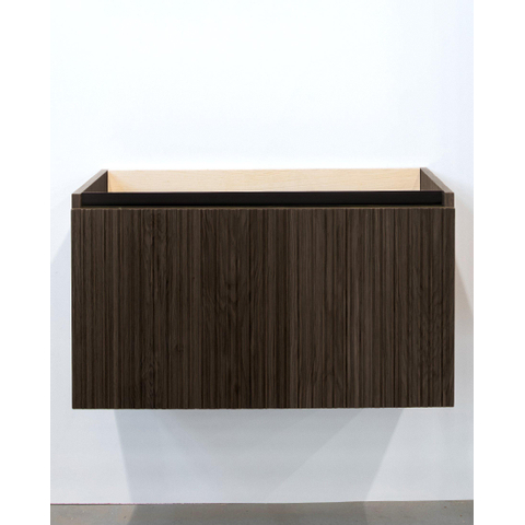 Saniclass Holz Base Badkameronderkast - 80cm - 1 lade - greeploos - donker eiken SHOWROOMMODEL SHOW26436