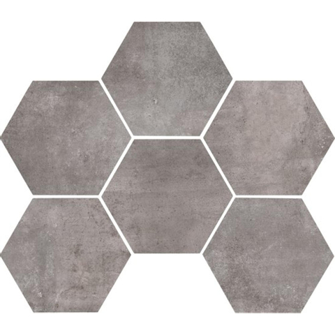 Marazzi Clays Vloer- en wandtegel hexagon 18x21cm 9.5mm R9 porcellanato Lava SW360130