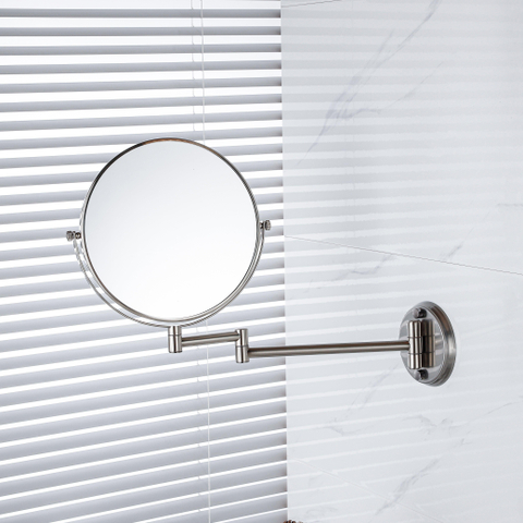 Fortifura Calvi make-up spiegel - 20cm - rond - PVD - geborsteld RVS SW1126038
