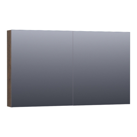 BRAUER Impress armoire de toilette – 119 x 70 x 15 cm – 2 portes, portes-miroir double face – Chêne noir SW393024