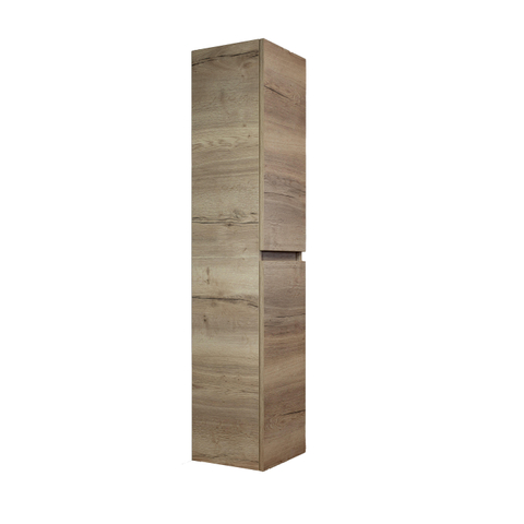 H&R Badmeubelen Hoge Kast - 35x35x170cm - 2 deuren - linksdraaiend - greeploos - natuur eiken SW232820