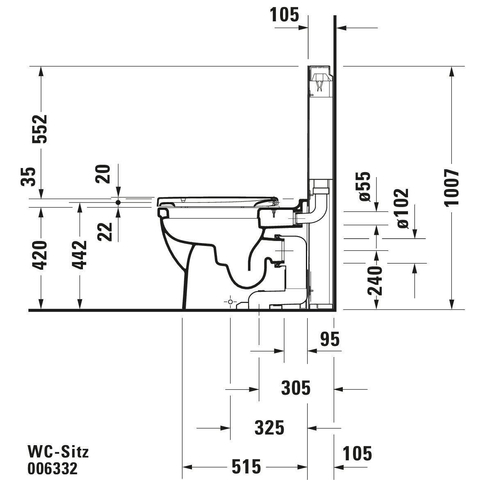 Duravit Universeel WC-zitting - 37x50x3.7cm Polypropyleen - wit 0314236