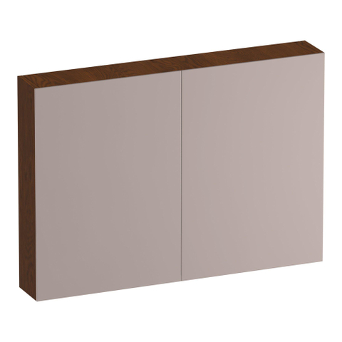 BRAUER Impress armoire de toilette - 100x70x15cm - sans éclairage - 2 portes miroir double face - chêne brun à lamelles SW1198978