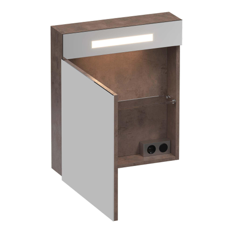 BRAUER Promise armoire de toilette - 60x70x15cm - avec éclairage direct 1 porte miroir simple battant à gauche Erosion SW720890