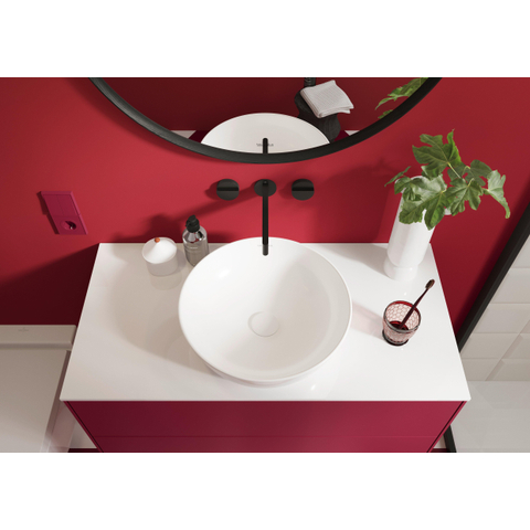 Villeroy & Boch Artis opzetwastafel rond - diameter 43x12.5cm CeramicPlus - zonder kraangat - zonder overloop - zonder plug - Stone White (mat wit) SW209528