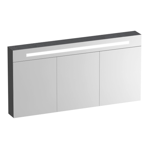 BRAUER Promise Deluxe armoire de toilette - 140x70x15cm - avec éclairage 3 portes miroir double face - Gris Bois SW1203701