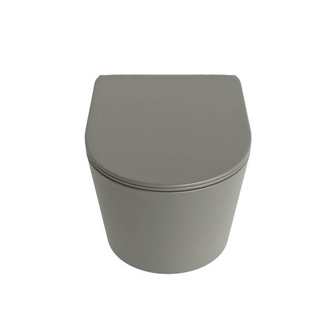 Mondiaz LAVIE hangtoilet – spoelrandloos – 36 x 53 cm – met softclose zitting – Smoke (lichtbruin) SW1208735