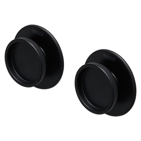 Tiger Tess Handdoekhaak - rond - 2 stuks - zelfklevend - zwart SW877673
