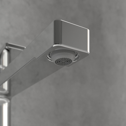 Villeroy & Boch Architectura 1 greeps wastafelkraan verhoogd - met push open afvoergarnituur - hoogglans chroom SW974136
