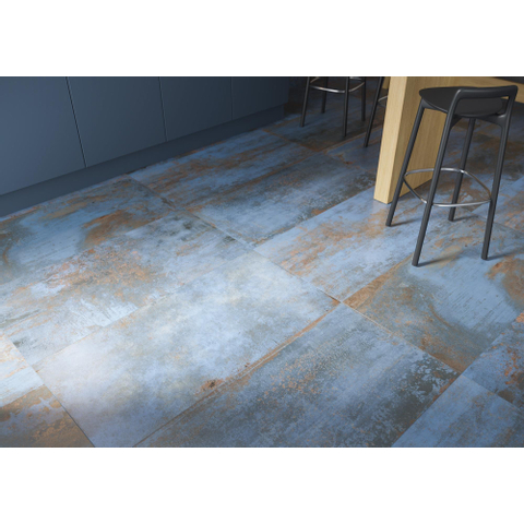 Terravito Copuro carreau mural et de sol - 30x60cm - 9mm - Rectangulaire - rectifié - effet béton - bleu mat SW359813