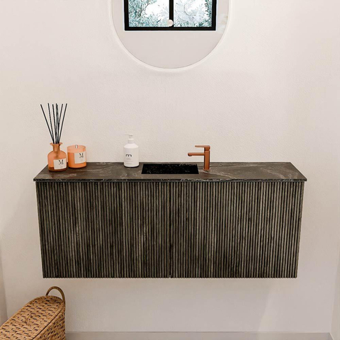 Mondiaz JOYA-DLUX 100cm toiletmeubel - kleur Shadow - Wastafel FAYE positie Midden 1 kraangat kleur Lava. SW1422864