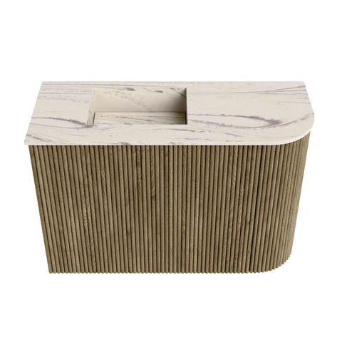 Mondiaz JOYA-DLUX 61.6cm toiletmeubel - ronding rechts kleur Dusk - Wastafel FAYE positie Links 1 kraangat kleur Nata. SW1425924