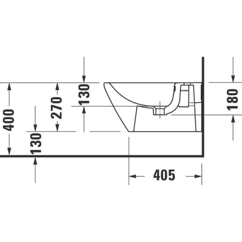 Duravit D-neo Wandbidet - 54x37x40cm - met overloop - wit SW640544