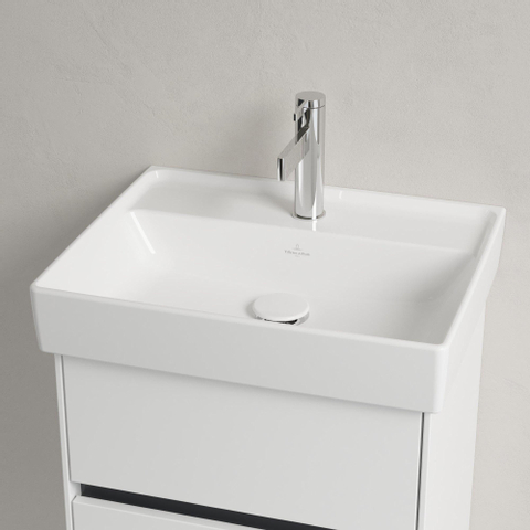 Villeroy & Boch Collaro fontein - 50x40cm - zonder overloop - 1 kraangat CeramicPlus - White Alpine (glans wit) SW358372