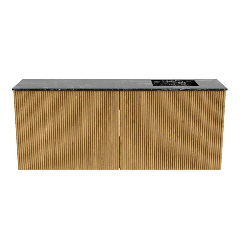 Mondiaz JOYA-DLUX 100cm meuble de salle de bains - couleur Oak - Vasque FAYE position Droite Sans trou de robinet couleur Lava. SW1422065