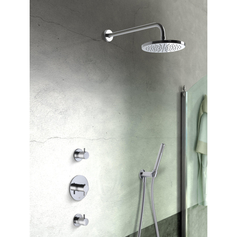 Hotbath Get together IBS2R Regendoucheset inbouw - 35cm wandarm - 20cm ronde hoofddouche - staafhanddouche - chroom SW12109