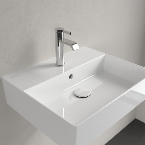 Villeroy & Boch memento 2.0 wastafel - 50x42cm - met overloop - 1 kraangat - White Alpine (glans wit) SW354332