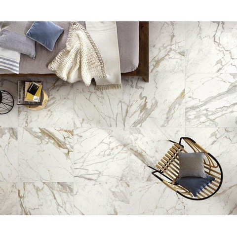 ÉCHANTILLON Ceralto Merano Luxe Carreau mural 40x120cm 6mm pâte blanche Calacatta SW914149