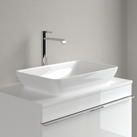 Villeroy & Boch venticello semi - inbouw opzetwastafel - zonder kraangat - 55x36cm - met overloop - White Alpine (glans wit) 1025158