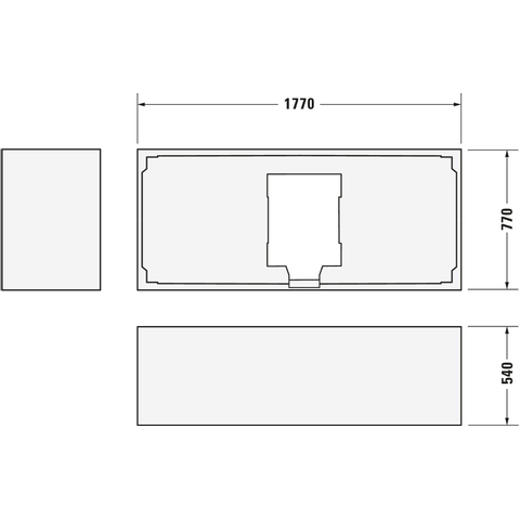 Duravit Happy D.2 Kunststof inbouwbad acryl rechthoekig - met 2 rugsteunen - 180x80x46cm - zonder poten - zonder ommanteling - glans wit SW54606