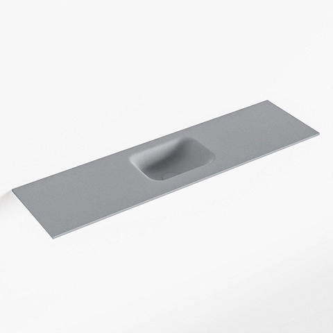 Mondiaz LEX Lave-main - 110x30x0.9cm - lavabo au centre - sans trou de robinet - Solid Surface - pour meuble lave mains - Plata SW1026013