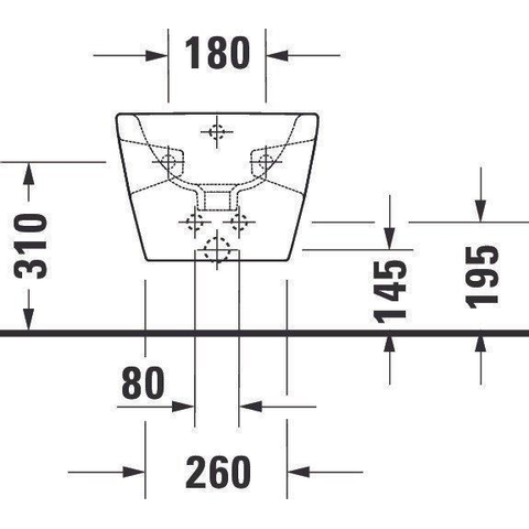 Duravit D-neo Wandbidet - met kraangat - met overloop - 37x54x27cm - met wondergliss - wit SW640395