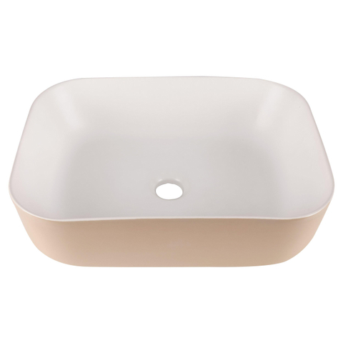 Differnz ZENA Vasque à poser - 48x38x13cm - céramique - beige/blanc SW1236915