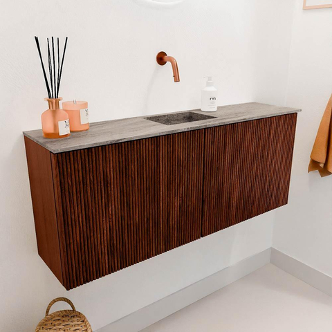 Mondiaz JOYA-DLUX 100cm toiletmeubel - kleur Ruby - Wastafel FAYE positie Midden Zonder kraangat kleur Oza. SW1425525