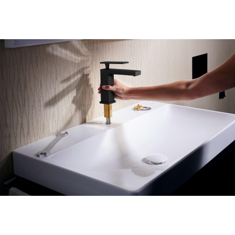 Hansgrohe Tecturis E Wastafelkraan - bidet - handdouche - doucheslang - 160cm - 14.4cm uitloop - mat zwart SW918393