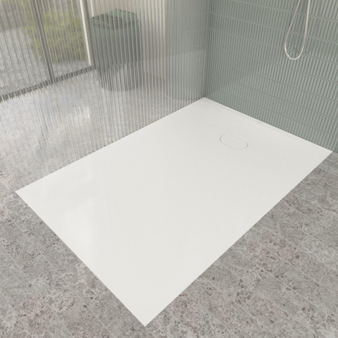 Villeroy & Boch Ecora douchebak - 150x100x3.5cm - afvoer korte zijde - white alpine (wit) SW1558982