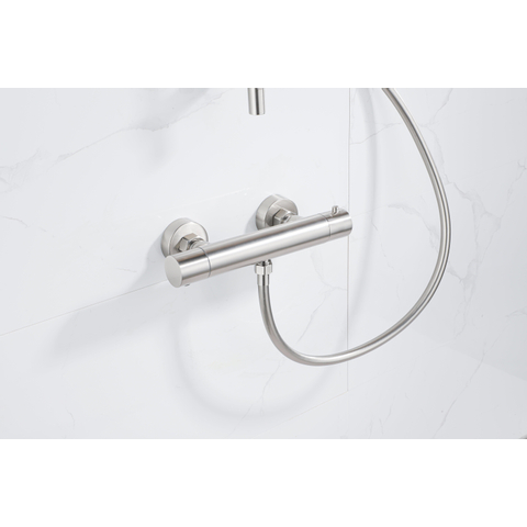 Fortifura Calvi Thermostatische Douchekraan - opbouw - PVD - geborsteld RVS SW377862