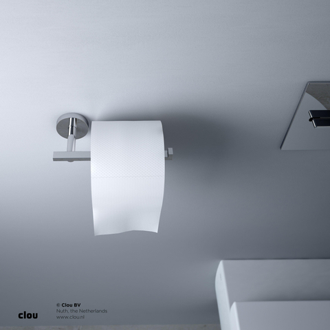 Clou Flat toiletrolhouder 16.5x4.8cm zonder klep chroom SW9745