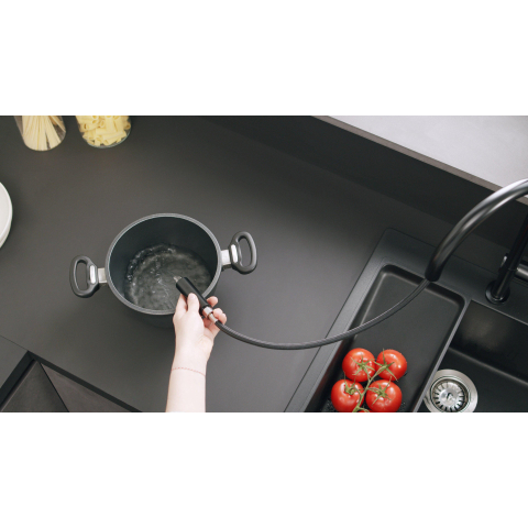 Hansgrohe Talis m54 - 1 greeps keukenmkr - 210 uittrekb v.dche - sbox - mat zwart SW528860