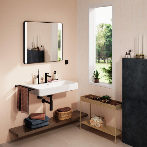 Hansgrohe Xanuia Q Wastafel/Fontein - 80x48cm - inbouw - 1 kraangat - met overloop - glans wit SW1165083